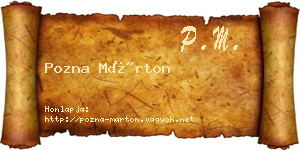 Pozna Márton névjegykártya