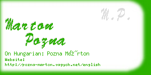 marton pozna business card